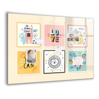 Glas Memoboard Komplett Mit Schwarzem Marker Schwamm Magneten Motivationsslogans