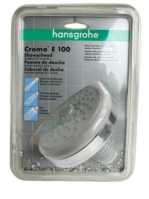 Hansgrohe Croma E100 Shower Head 04071000 Chrome 3 Spray Fixed Showerhead 1/2''
