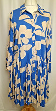 Women's Shirt Dress Size UK14 Long Sleeve Floral Print Swing Casual Geroge L3253
