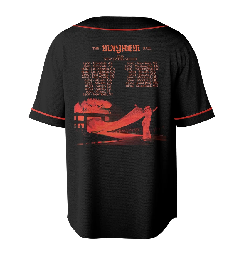 Ld ga The Mayhem Ball Music Tour 2026 Baseball Jersey