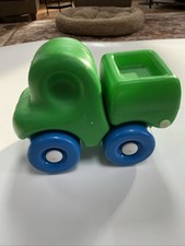 Vintage Chunky Green Dump Truck 6" Little Tikes Toddler My First Wheels Vehicle