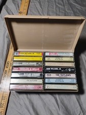 Lot 14 Outlaw Country Music Cassette Tapes w/ Vintage Case Hank Willie Waylon