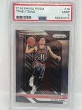 2018-19 Panini Prizm #78 Trae Young Atlanta Hawks RC Rookie Card PSA 9 Serial Nu. rookie card picture