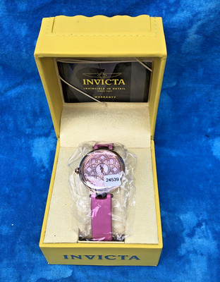 Invicta Wildflower 24539 Ladies Crystal Dial pink Leather Band Watch