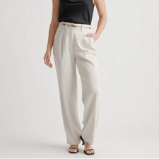 quince stretch crepe pleated wide leg pants Sand sz 2 petite office