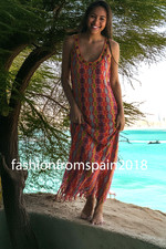 ZARA NEW WOMAN STRAPPY LONG FRINGED KNIT DRESS S,M,L 3500/007/330