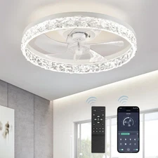 LEDIARY 20 Modern Ceiling Fans with Lights and Remote, Dimmable Low Profile