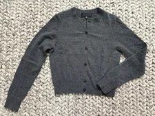 $670 Nili Lotan Cashmere Cardigan Sweater Size Small Grey