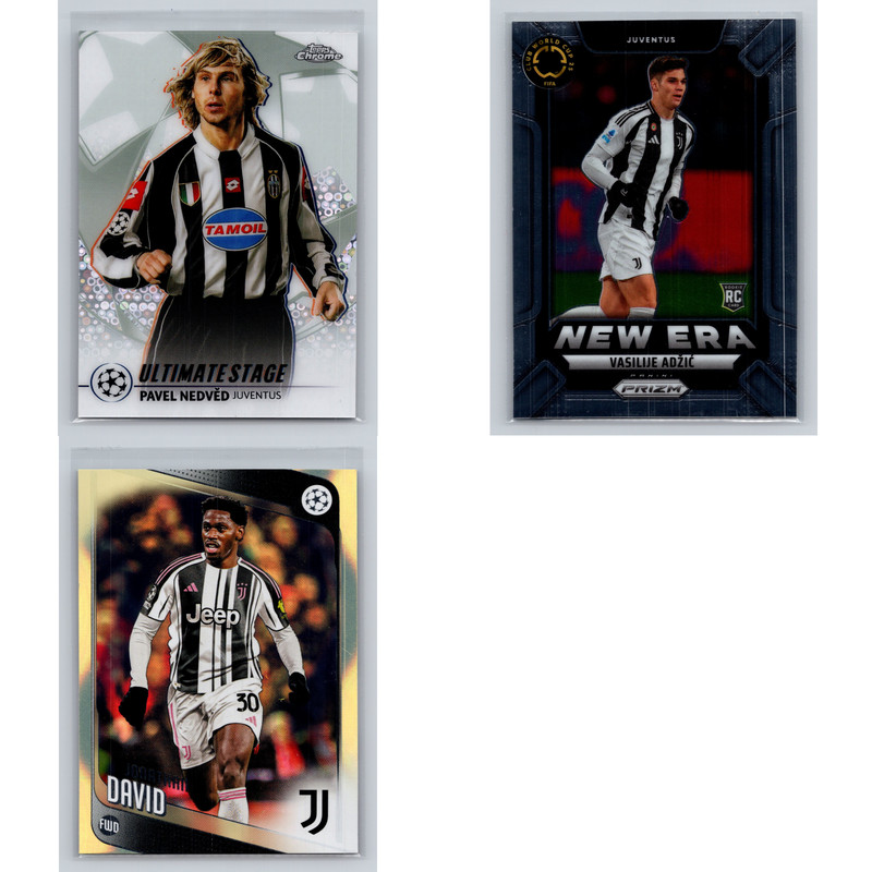 Juventus Lot Panini Topps Rookie RC 2025-26 Chrome Prizm UEFA Insert Parallel 3c