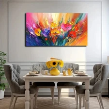 Dynamic Ways Shaping Flower Unframed Canvas Painting for Living