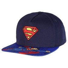 DC Comics Superman Boys' Flat-Brim Hat Snapback Adjustable OSFM Baseball Cap