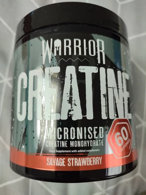 WARRIOR CREATINE MONOHYDRATE - SAVAGE STRAWBERRY - BBE 05/25 - 60 SERVINGS