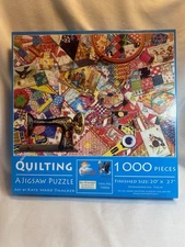 QUILTING 1000pc Jigsaw Puzzle Artist Kate Ward Thacker SINGER MACHINE SunsOut