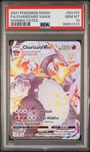 Charizard VMAX Pokémon TCG Shining Fates PSA 10 SV107/SV122 Holo