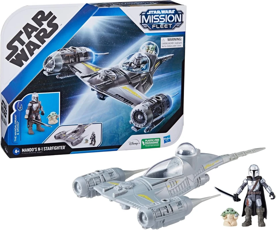 Star Wars Mission Fleet Mando's N1 Starfighter The Mandalorian Grogu Juguete Nuevo Foto 3 de 4