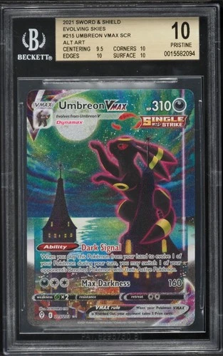 New Listing2021 Pokemon Sword & Shield Evolving Skies Alt Art Umbreon VMAX #215 BGS 10
