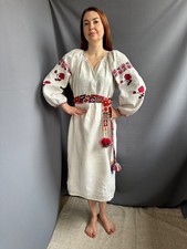 Embroidered Ukrainian dress Shirt Folk Vyshyvanka shirt Feminine dress