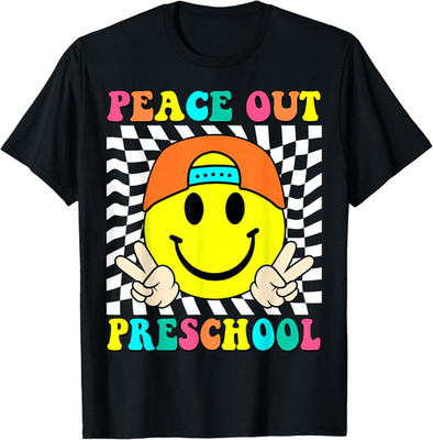 Last Day of School Peace Out Preschool  Boy Graduation T Shirt