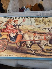 Vintage Tin Sign Compliments Of The Domestic Sewing Machine Co. S6