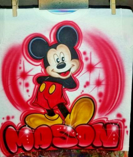 Custom Airbrushed Mickey Mouse Shirt 