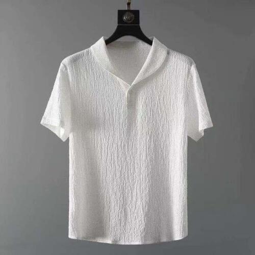 Sommer Herren 2-teilig Baumwolle Leinen Wanderanzug kurzärmelig Freizeitshirt & Hose - Bild 17 von 24