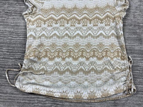 Gloria Vanderbilt Top Womens Medium Brown Rhinestones V-Neck Beaded Casual - 第 8/9 張圖片