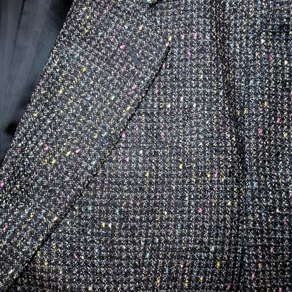 BACHRACH 100% Donegal Gris Moteado Seda Hombres Abrigo Deportivo Blazer Chaqueta 44short Foto 2 de 4