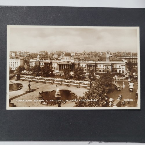 Trafalgar Square London England Valentinstag Vintage Echtfoto Postkarte RPPC - Bild 1 von 6