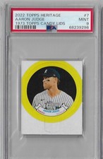 2022 Topps Heritage Aaron Judge 1973 Topps Candy Lids PSA 9