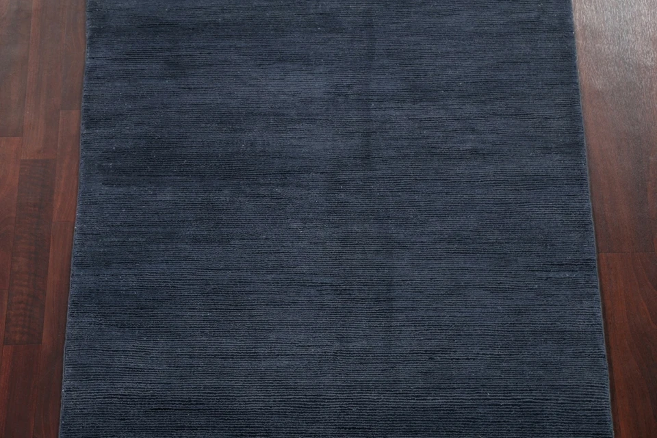 Alfombra oriental moderna a rayas contemporánea Gabbeh alfombra hecha a mano alfombra de lana 4'x6' Foto 3 de 4