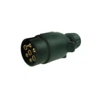 12N 7 Pin Black Plug for Road Lights Caravan, Trailer.