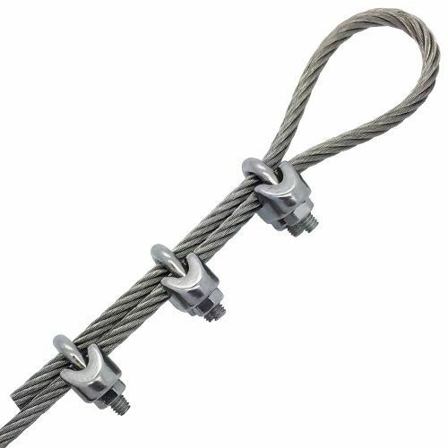 3mm Stainless Steel Wire Rope Grip Clamp Bull Dog Grips Cable | UK STOCK - Picture 2 of 3