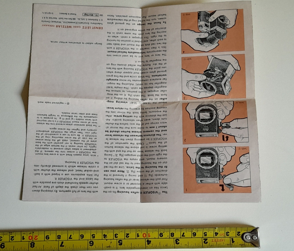 ライカ Leitz VISOFLEX II INSTRUCTIONS 1960年 Vintage Original Leica Leitz Visoflex II Instruction Manual