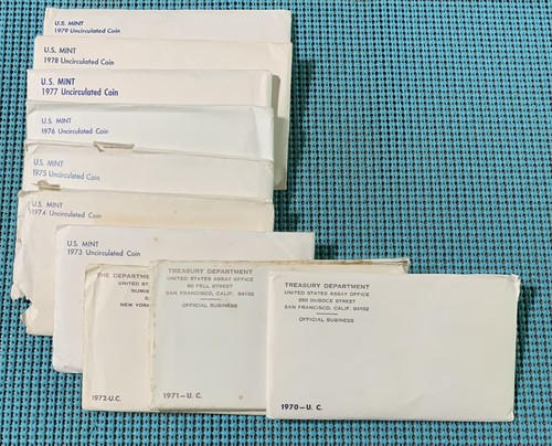TEN (10) U.S. Mint P & D sets - 1970 through 1979