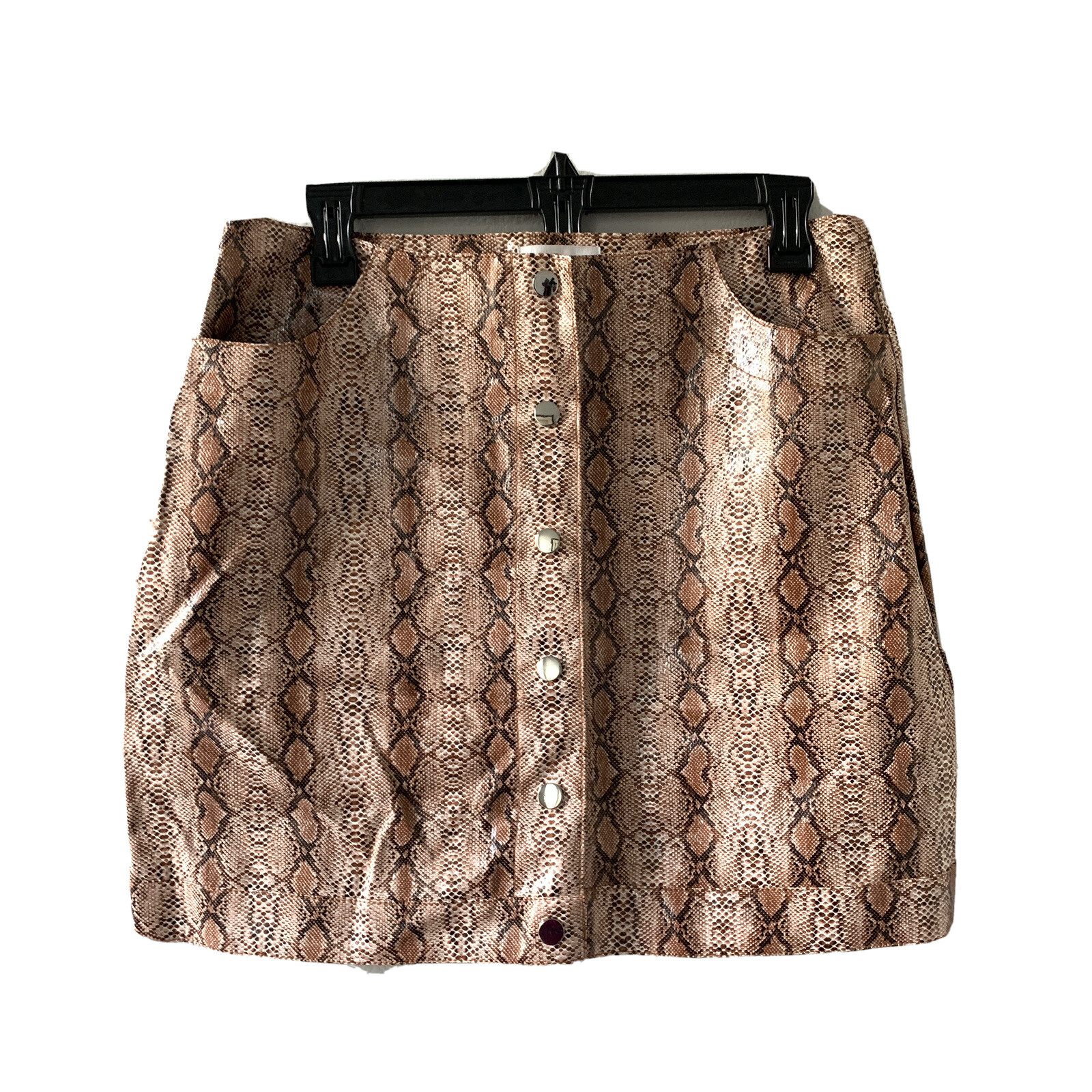 Topshop Glossy Button Mini Skirt in Animal Print - Womens Size 10-image