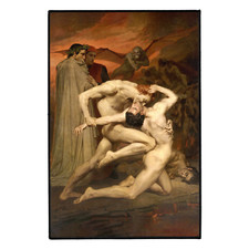 Dante und Virgil in der Hölle von William Bouguereau Groß Jacke Rückenaufnäher