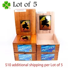 Lot of 5 Acid Kuba Grande Empty Wood Cigar Box 8" x 6.5" x 3"