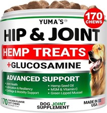 YUMA'S Hemp Hip and Joint Supplement 170 Treats, Chews