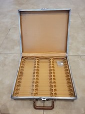 Vtg Service MFG Co Faux Leather 36 Cassette Tape USA Carrying Storage Case W/key
