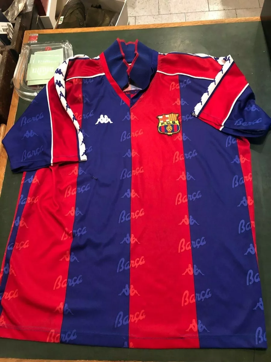 MAGLIA CALCIO BARCELLONA TAGLIA L ANNI 90 ORIGINALE KAPPA VINTAGE FOOTBALL  EPOCA