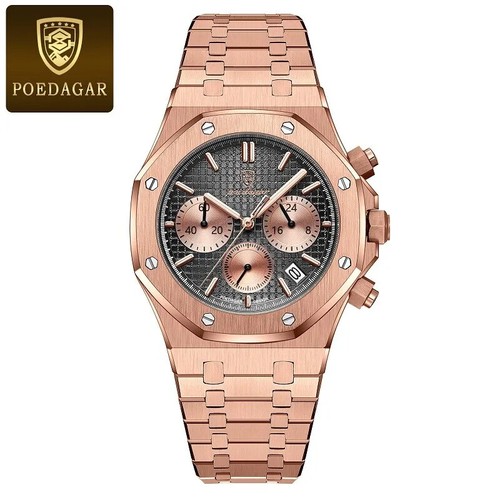 Luxus Herren Chronograph Quarz Armbanduhr Business Leuchtend Wasserdicht Uhr - Bild 10 von 34