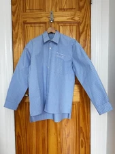 Martine Rose Bonded Oversized Blue Pinstripe Shirt 2017 Collection *RARE*