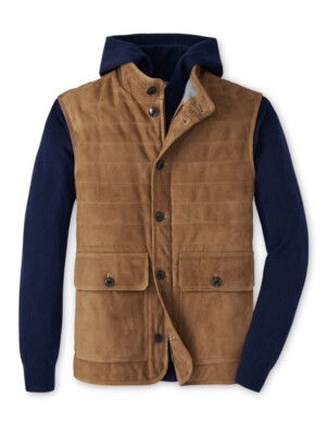 NWT PETER MILLAR Men's Suede Greenwich Vest in Birchwood