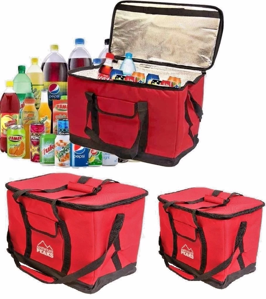 EXTRA LARGE 30 LITRE 60 CAN INSULATED COOLER COOL BAG COLLAPSIBLE PICNIC  CAMPING