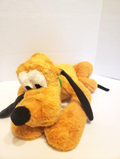 Pluto Disney Land Floppy 18" Plush Walt Disney World Mickey's Dog Green Collar