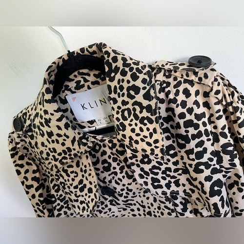 Gabardina Kling Belt chaqueta ligera de otoño - estampado de leopardo guepardo - XL - Imagen 4 de 10