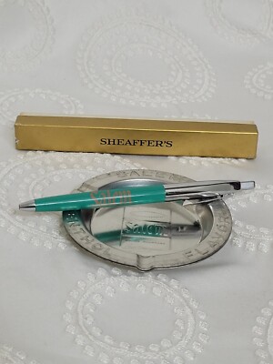 Vtg 60's Salem Cigarettes Lot 2 Aluminum Ashtrays & NOS Sleek Teal Scheaffer Pen