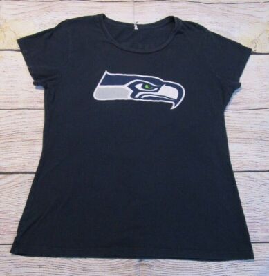 NFL Seattle Seahawks Russell Wilson #3 Short Sleeve Blue T-Shirt Womens Large
