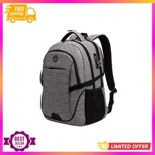 SHRRADOO Anti-Theft Laptop Backpack – USB Port, Fits 17" Laptop, Travel/College