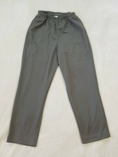 Blair Womens Straight Leg Pull On Pants Gray Elastic Waist 16 Petite Polyester